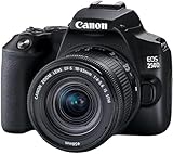 Canon EOS 250D – Cámara Digital (24,1 MP, 6000 x 4000 Pixeles, CMOS, 4K Ultra HD, Pantalla táctil) Negro – Kit con Cuerpo y EF-S 18-55IS STM