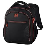 Hama Miami – Mochila para equipo fotográfico (Funda tipo mochila, Universal, Negro, Rojo), 00139856