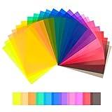 IHOUONE 22pcs Filtros de Color de Gel, lámina Transparente de corrección de Color,A4 Filtro de Gel de Corrección, Película de Color, Gelatinas Fotográficas superpuestas de LED, 29,7 * 21cm