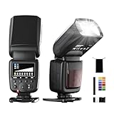 PHOTOOLEX Flash Speedlite para Canon Nikon Sony Panasonic Olympus Fujifilm Pentax Sigma Minolta Leica y Otras cámaras SLR Digital SLR Rollo SLR y Cámaras Digitales con Zapata de Contacto Singular